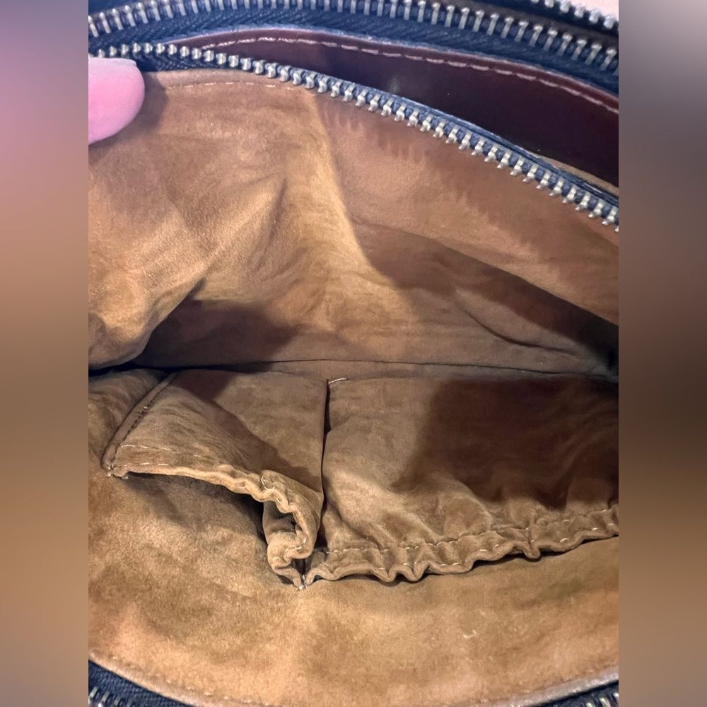 Patricia Nash Heritage Chambery Veg Tan Leather Crossbody Handbag Chain Strap - Picture 15 of 15